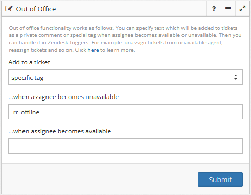 Tags in Out of Office functionality – Round robin